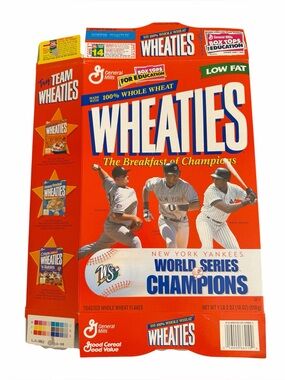 General Mills Wheaties New York Yankees World Series Champs Flat Box Jeter Wells